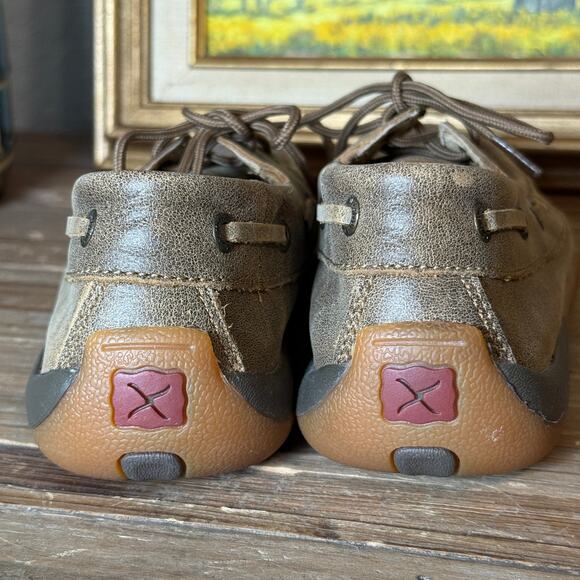 Women's Twisted X Boat Shoe Driving Moccasin Brown All Leather Size 6.5 M NEW - Picture 5 of 7